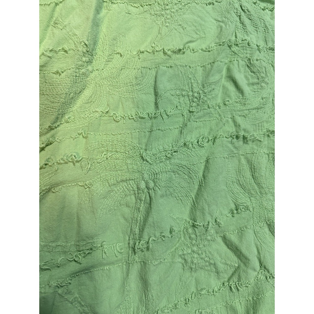 Cottonseed Lime Green Embroidered Floral Tunic Top L - Picture 2 of 8